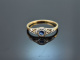 Um 1910! Feiner Saphir Ring mit Diamanten Gold 585 und Platin