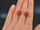 Coral Strawberries! Groe Korallen Erdbeer Ohrringe Gold 585
