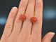 Coral Strawberries! Groe Korallen Erdbeer Ohrringe Silber 925 vergoldet