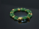 Hopeful Green! Fancy Armband 2reihig Jade, grüner Onyx und grüner Achat Silber 925 vergoldet