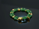 Hopeful Green! Fancy Armband 2reihig Jade, gr&uuml;ner Onyx und gr&uuml;ner Achat Silber 925 vergoldet