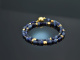 K&ouml;nigin der Nacht! Fancy Armband 2reihig Saphir Lapislazuli Sodalith Kyanit Silber 925 vergoldet