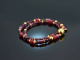 Red and Rose! 2reihiges Fancy Armband mit Saphir Granat Achat Silber 925 vergoldet