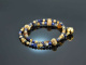 Starry Night! Fancy Armband 2reihig Saphir Citrin Sodalith Lapislazuli Silber 925 vergoldet