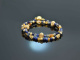 Starry Night! Fancy Armband 2reihig Saphir Citrin Sodalith Lapislazuli Silber 925 vergoldet