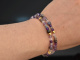 Violet Dreams! Fancy Armband 2reihig Amethyst Labradorit Rosenquarz Silber 925 vergoldet