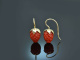 Coral Strawberries! Groe Korallen Erdbeer Ohrringe Gold 585