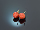 Coral Strawberries! Gro&szlig;e Korallen Erdbeer Ohrringe Gold 585