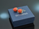 Coral Strawberries! Groe Korallen Erdbeer Ohrringe Gold 585