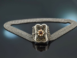 Um 1950! Sch&ouml;ne Trachten Kropf Kette mit Granat und...