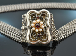 Um 1950! Sch&ouml;ne Trachten Kropf Kette mit Granat und...