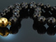 Black Sparkle! Facettierte Onyx Kette mit vergoldeter Silberschliee
