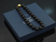 Black Sparkle! Facettierte Onyx Kette mit vergoldeter Silberschliee