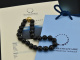 Black Sparkle! Facettierte Onyx Kette mit vergoldeter Silberschliee