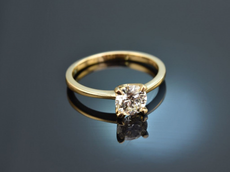 Schöner Altschliff! Solitär Diamant Ring ca. 1 ct Gold 750