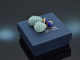 Aquamarine Drops! Tropfen Orringe mit Aquamarin und Lapis Lazuli Sterlingsilber 925 vergoldet