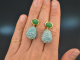 Aquamarine Drops! Tropfen Orringe mit Aquamarin und Achat Sterlingsilber 925 vergoldet