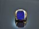 Um 1965! Gro&szlig;er Wappen Siegel Ring mit Lapislazuli Gold 585