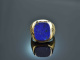 Um 1965! Gro&szlig;er Wappen Siegel Ring mit Lapislazuli Gold 585