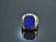 Um 1965! Gro&szlig;er Wappen Siegel Ring mit Lapislazuli Gold 585