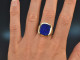 Um 1965! Gro&szlig;er Wappen Siegel Ring mit Lapislazuli Gold 585