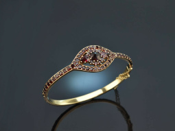 Around 1980! Beautiful garnet bangle silver gold plated