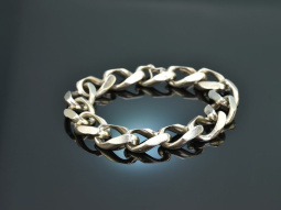 Around 1970! Heavy silver curb bracelet by Uno A Erre
