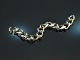 Around 1970! Heavy silver curb bracelet by Uno A Erre