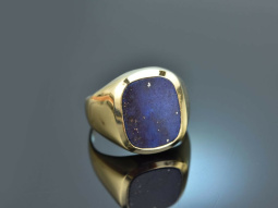 Um 1980! Klassischer Wappen Siegel Ring mit Lapislazuli...