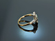 Um 1950! Smaragd Diamant Ring Gold 750 Silber