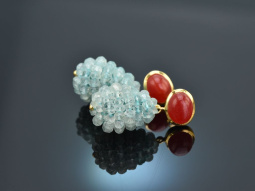 Aquamarine Drops! Tropfen Orringe mit Aquamarin und Achat...