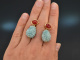 Aquamarine Drops! Tropfen Orringe mit Aquamarin und Achat Sterlingsilber 925 vergoldet