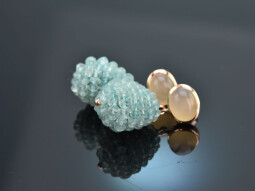 Aquamarine Drops! Tropfen Orringe mit Aquamarin und Achat...