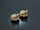 Um 1950! Ohrclipse Diamanten Granate Gold 750