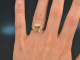 Um 1970! Schicker Vintage Citrin Ring mit Diamanten Wei&szlig; Gold 585