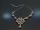 Around 1960! Beautiful traditional dirndl necklace with garnet silver 835
