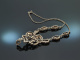 Around 1960! Beautiful traditional dirndl necklace with garnet silver 835