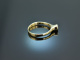 Um 1990! Klassischer Verlobungs Ring mit Diamant 0,14 ct Gold 585