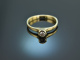 Um 1990! Klassischer Verlobungs Ring mit Diamant 0,14 ct Gold 585