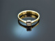 Um 1990! Vintage Diamant Ring in Princess Cut 0,2 ct Gold 585