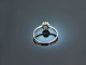 Feines Gr&uuml;n! Ring mit Smaragd und Diamanten Wei&szlig; Gold 750