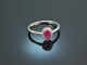 Fine Red! Ring mit Rubin und Brillanten Wei Gold 750