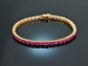 Edles Rot! Rivire Armband mit Rubinen Gelb Gold 750