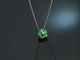 Fine Green! H&uuml;bsches Collier mit Smaragden und Brillant Wei&szlig; Gold 750