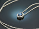 Fine Blue! Collier mit Saphir und Brillanten Wei&szlig; Gold 750