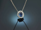 Fine Blue! Collier mit Saphir und Brillanten Wei&szlig; Gold 750