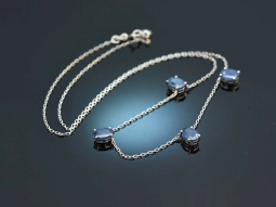 Fine Blue! Sch&ouml;nes Collier mit Saphiren Wei&szlig;...