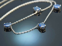 Fine Blue! Sch&ouml;nes Collier mit Saphiren Wei&szlig;...