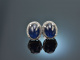 Finest Blue! Edle Ohrringe mit Saphiren und Diamanten Weiß Gold 750