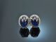 Finest Blue! Edle Ohrringe mit Saphiren und Diamanten Wei Gold 750